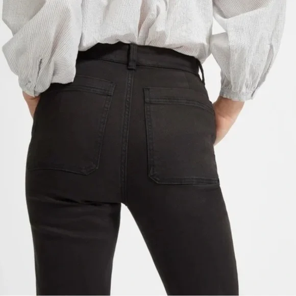 Everlane The Slim Leg Crop Jeans Black Size 4 High Rise Stretch Denim - Picture 2 of 10